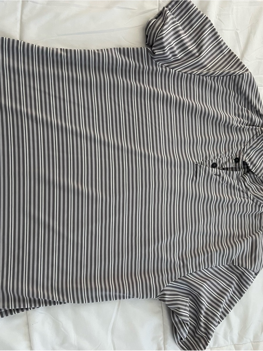 Oakley Black and Gray Striped Polo